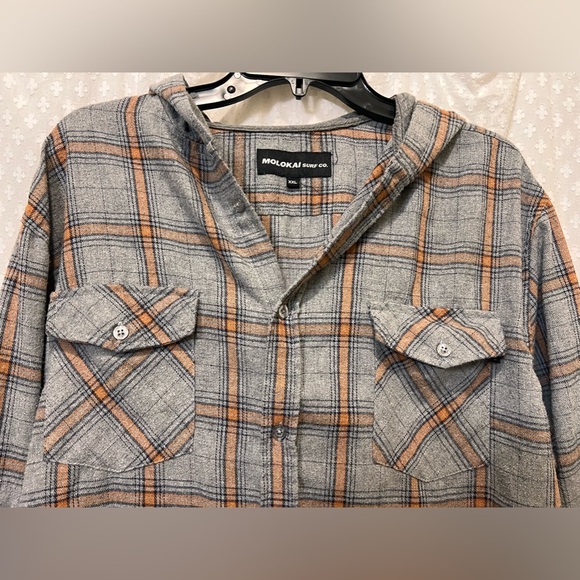 Men's Molokai Surf Co Plad Flannel Button Up Long Sleeve Shirt XXL - Picture 3 of 9